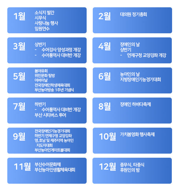 부산농아인협회 행사 일정 계획2차